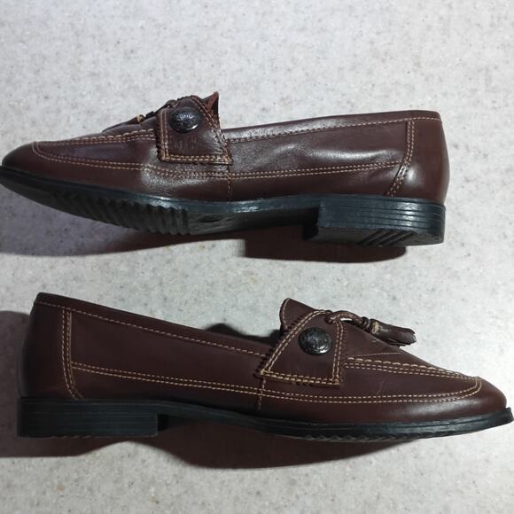 Vintage Drexlite Leather Tassel Loafers Brown Classic Old Money Prep Women 6.5 - Picture 8 of 11